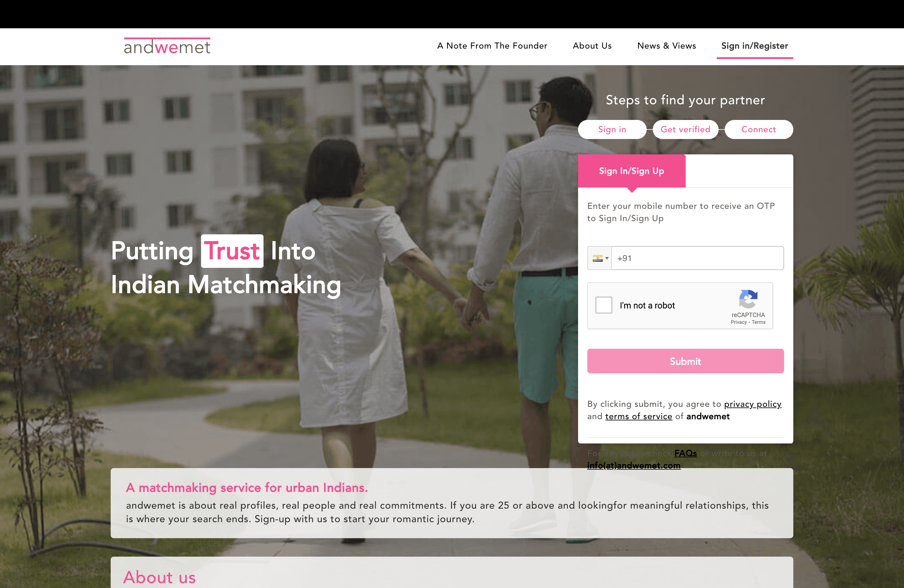 AndWeMet - Indian Matchmaking Website